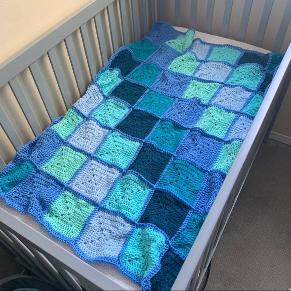 Made by Grandma - Hand Crocheted Baby Blanket - Picture 1 of 3